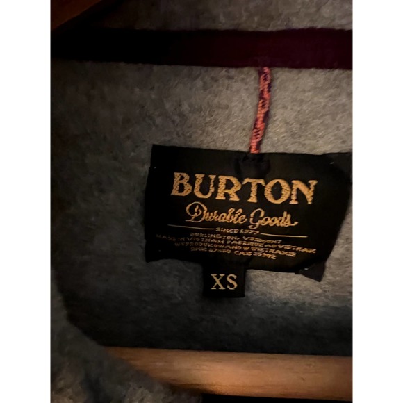 BURTON Fleece Jacket Full Zip XS Gray Southwest Hoodie - Picture 4 of 4